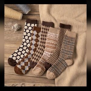 6prs Vintage Style Women's Socks